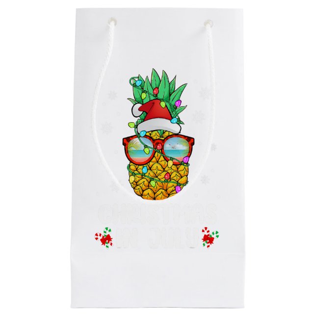 Christmas In July Santa Beach Summer Summer T-Shir Small Gift Bag (Front)