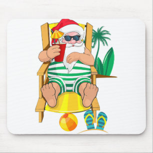Christmas In July Santa Beach Tshirt Hawaiian Mouse Pad