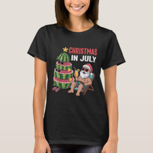 Christmas In July Santa Beach Watermelon Kids Todd T-Shirt