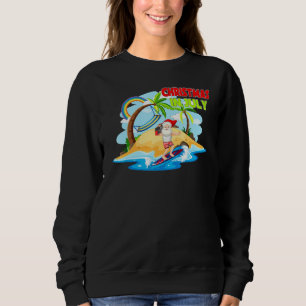 Christmas In July Santa Claus Beach Island Summer Sweatshirt