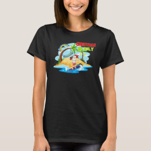 Christmas In July Santa Claus Beach Island Summer T-Shirt