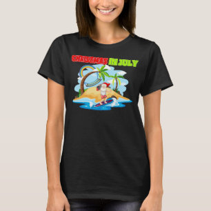 Christmas In July Santa Claus Beach Island Summer T-Shirt