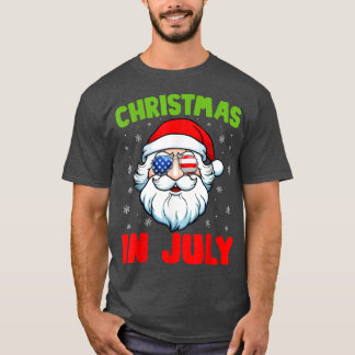 Christmas In July Santa Claus Summer Swimming Funn T-Shirt