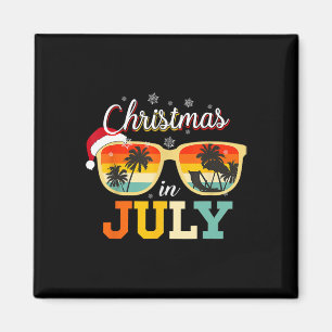 Christmas In July Santa Claus Sungles Beach Men Wo Magnet