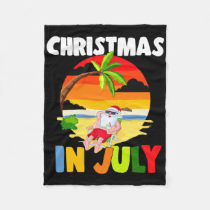 Christmas In July Santa Claus Sungles Summer Celeb Fleece Blanket