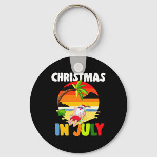 Christmas In July Santa Claus Sungles Summer Celeb Key Ring