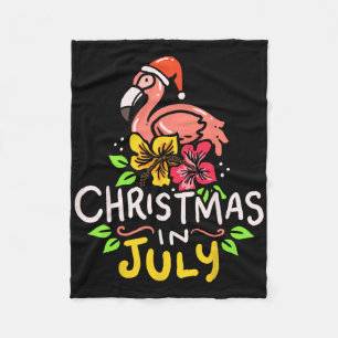 Christmas In July Santa Claus Surf Fleece Blanket