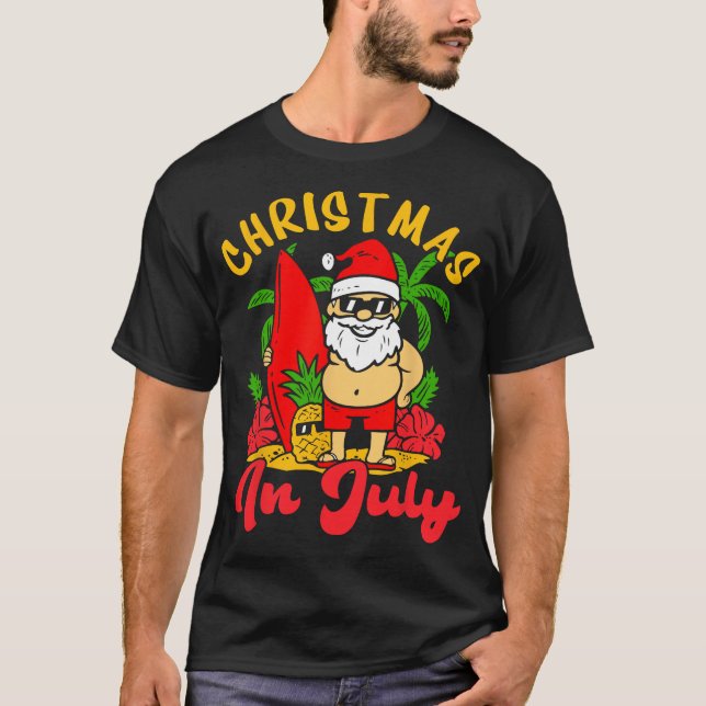 Christmas In July Santa Claus Vacation Summer Men  T-Shirt (Front)