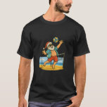 Christmas in July Santa Claus Volleyball Beach Tan T-Shirt<br><div class="desc">Christmas in July Santa Claus Volleyball Beach Tank Top</div>