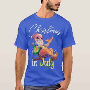 Christmas In July Santa Claus Watermelon Beach Lov T-Shirt