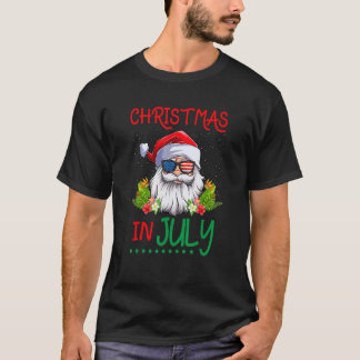 Christmas In July Santa Claus Xmas Summer Beach T-Shirt