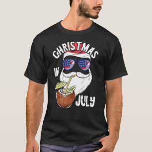 Christmas In July Santa Coconut Drink Summer Hawai T-Shirt