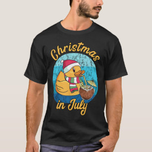 Christmas In July Santa Duck Xmas Summer Hawaiian T-Shirt