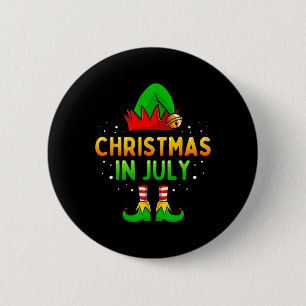 Christmas In July Santa Elf Funny Xmas Men Women K 6 Cm Round Badge