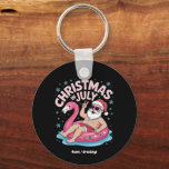 Christmas in July Santa Flamingo Funny Summer Xmas Key Ring<br><div class="desc">Celebrate Christmas in July with this hilarious Santa Flamingo summer shirt—perfect for men,  women,  and kids who love festive vibes all year long. A fantastic gift idea for vacation trips,  beach parties,  or tropical Xmas decorations that will make every flamingo and Christmas lover smile!</div>