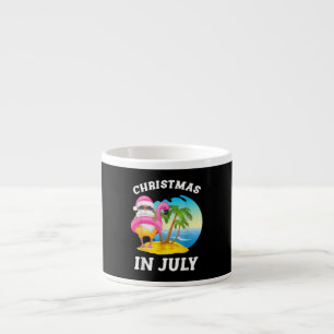 Christmas In July Santa Flamingo Pool Summer Espresso Cup