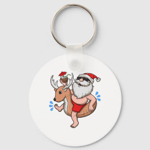 Christmas In July Santa Floaty Beach Christmas In Key Ring
