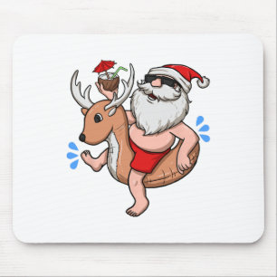 Christmas In July Santa Floaty Beach Christmas In Mouse Pad