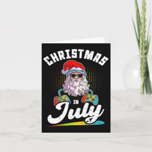 Christmas In July Santa Gamer Sungles Beach Summer Card