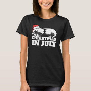 Christmas In July Santa Hat And Sunglasses T-Shirt