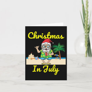 Christmas In July Santa Hat Beach Summer Vacation Card