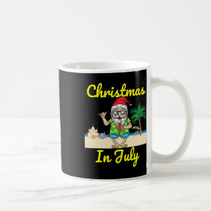 Christmas In July Santa Hat Beach Summer Vacation Coffee Mug