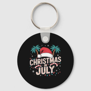 Christmas In July Santa Hat Funny Xmas Men Women K Key Ring