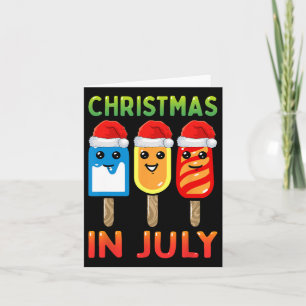 Christmas In July Santa Hat Ice Pops Funny Kids To Card
