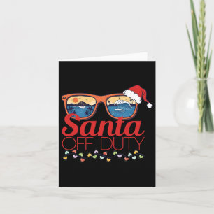 Christmas In July Santa Hat Off Duty Sungles Beach Card