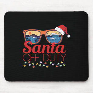 Christmas In July Santa Hat Off Duty Sungles Beach Mouse Pad