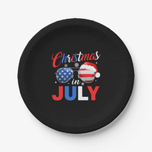Christmas In July Santa Hat Paper Plate