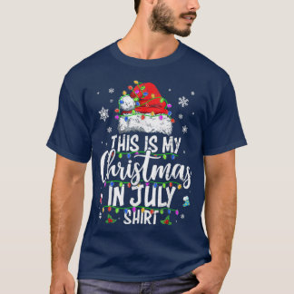 Christmas in July  Santa Hat Summer Beach Vacation T-Shirt