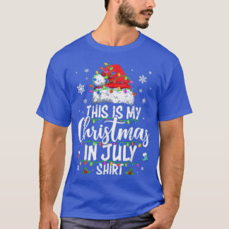 Christmas in July Santa Hat Summer Beach Vacation T-Shirt
