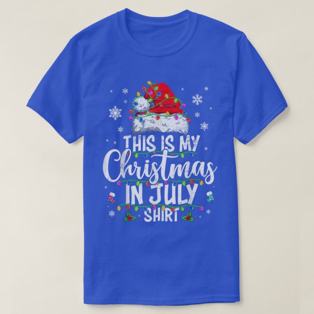 Christmas In July  Santa Hat Summer Beach Vacation T-Shirt (Design Front)