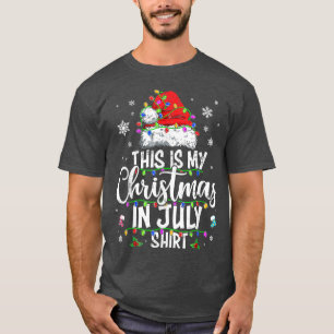 Christmas in July Santa Hat Summer Beach Vacation T-Shirt