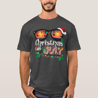 Christmas in July Santa Hat Sunglasses Hawaii Summ T-Shirt