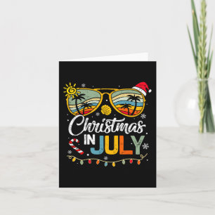 Christmas in July Santa Hat Sunglasses Summer Vaca Card