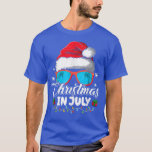 Christmas in July Santa Hat Sunglasses Summer Vaca T-Shirt<br><div class="desc">Christmas in July Santa Hat Sunglasses Summer Vacation T-Shirt .</div>