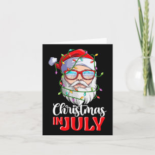 Christmas In July Santa Hat Sungles Beach Summer V Card