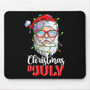 Christmas In July Santa Hat Sungles Beach Summer V Mouse Pad