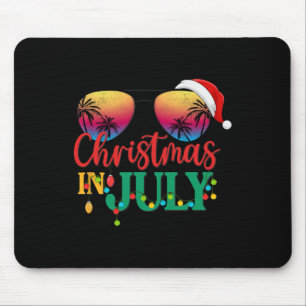 Christmas In July Santa Hat Sungles Beach Sunset S Mouse Pad