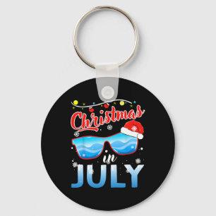 Christmas In July Santa Hat Sungles Men Women Kids Key Ring