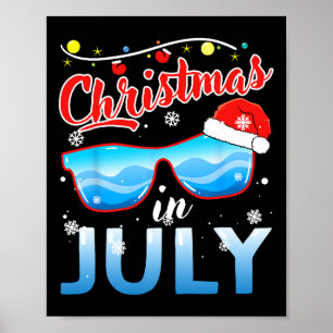 Christmas In July Santa Hat Sungles Men Women Kids Poster