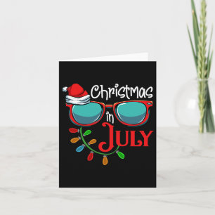 Christmas In July Santa Hat Sungles Summer Celebra Card