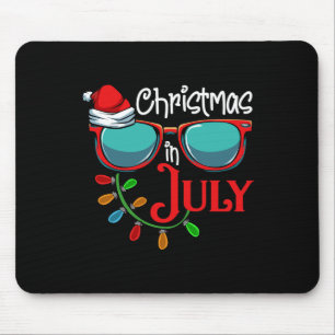 Christmas In July Santa Hat Sungles Summer Celebra Mouse Pad