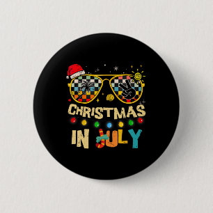 Christmas In July Santa Hat Sungles Summer Vacatio 6 Cm Round Badge