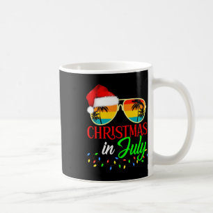 Christmas In July Santa Hat Sungles Summer Vacatio Coffee Mug