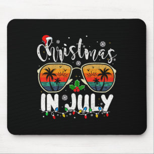 Christmas In July Santa Hat Sungles Summer Vacatio Mouse Pad