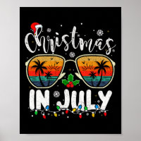 Christmas In July Santa Hat Sungles Summer Vacatio