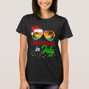 Christmas In July Santa Hat Sungles Summer Vacatio T-Shirt
